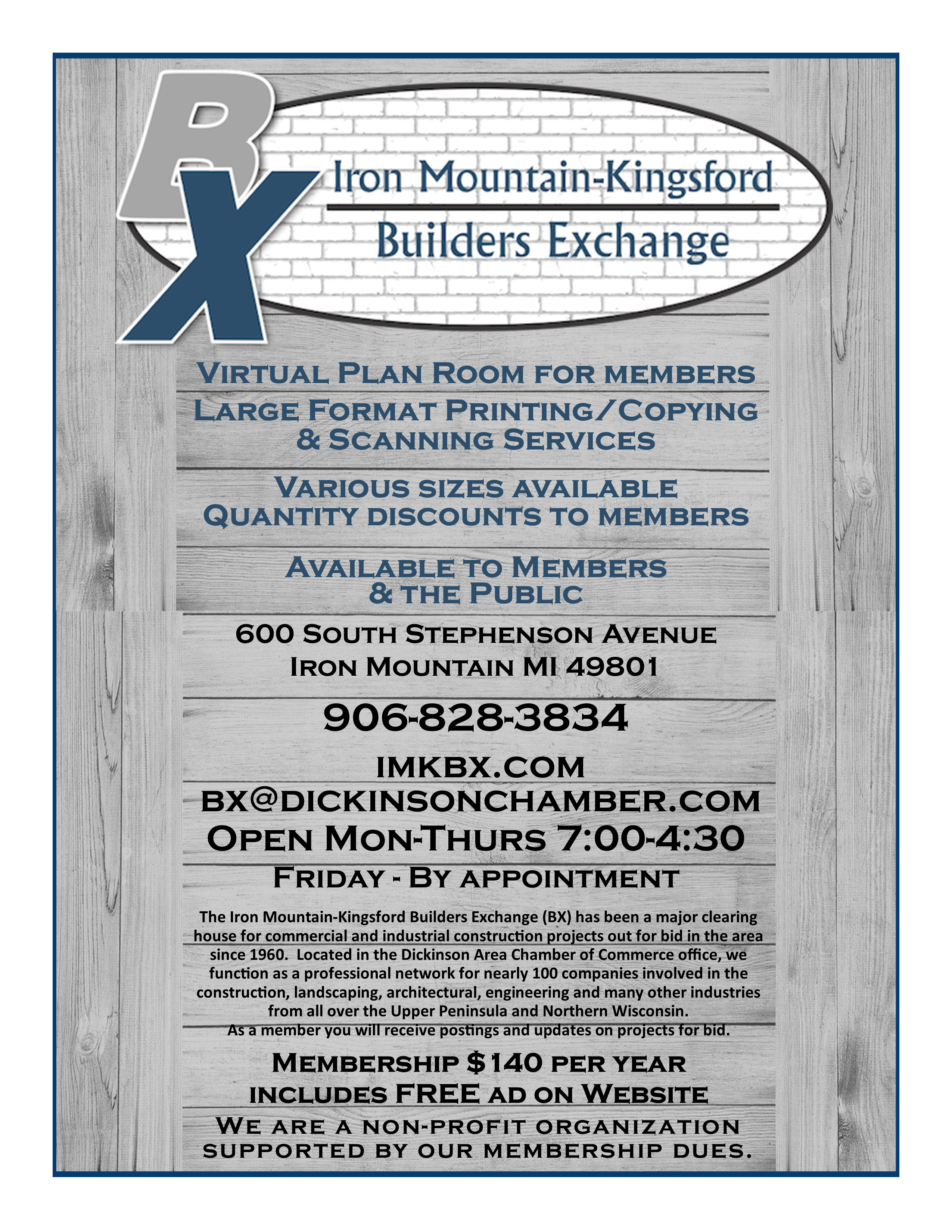 Iron Mountain-Kingsford Builders Exchange
